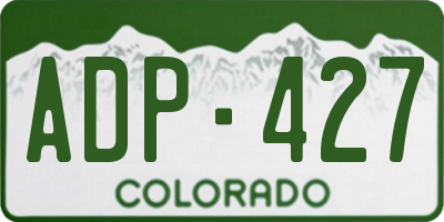 CO license plate ADP427