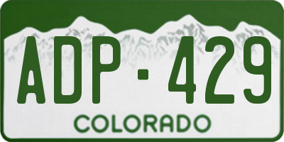 CO license plate ADP429