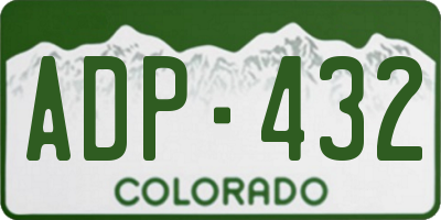 CO license plate ADP432