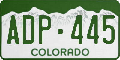 CO license plate ADP445