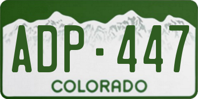 CO license plate ADP447