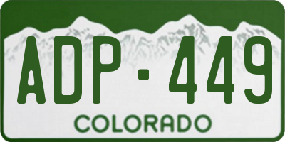 CO license plate ADP449