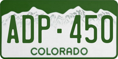 CO license plate ADP450