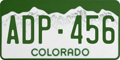 CO license plate ADP456