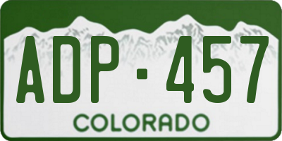 CO license plate ADP457