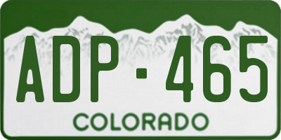 CO license plate ADP465