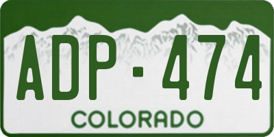 CO license plate ADP474