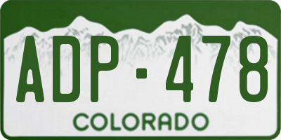 CO license plate ADP478