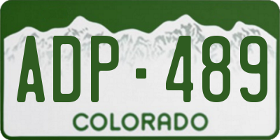 CO license plate ADP489