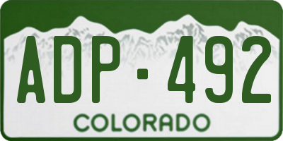 CO license plate ADP492