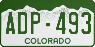 CO license plate ADP493