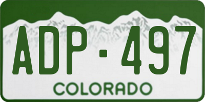 CO license plate ADP497