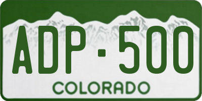 CO license plate ADP500