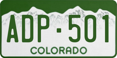 CO license plate ADP501