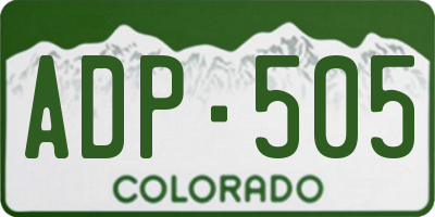 CO license plate ADP505