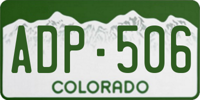 CO license plate ADP506