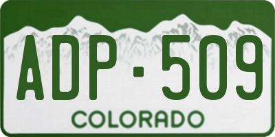 CO license plate ADP509