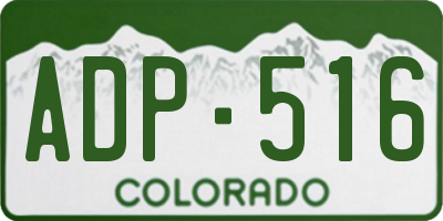 CO license plate ADP516