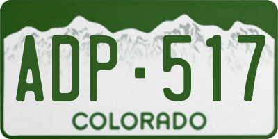 CO license plate ADP517
