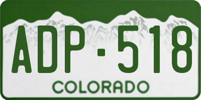 CO license plate ADP518