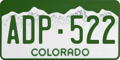 CO license plate ADP522