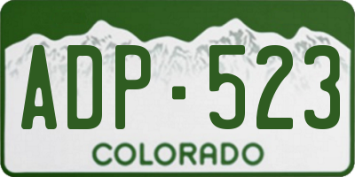 CO license plate ADP523