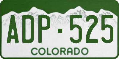 CO license plate ADP525