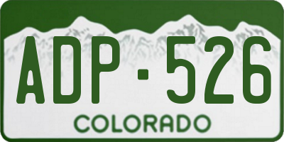 CO license plate ADP526