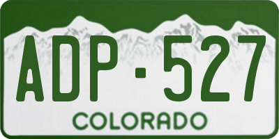 CO license plate ADP527