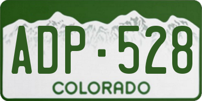 CO license plate ADP528