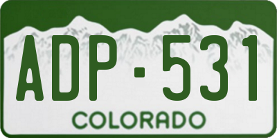 CO license plate ADP531