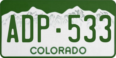 CO license plate ADP533