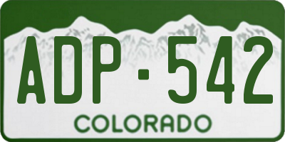 CO license plate ADP542