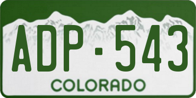 CO license plate ADP543