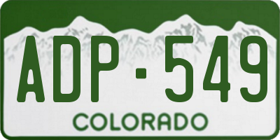 CO license plate ADP549