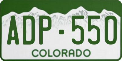 CO license plate ADP550
