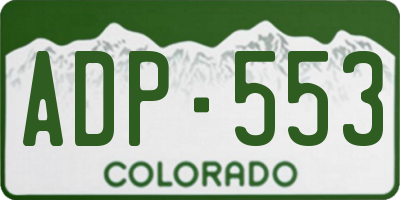 CO license plate ADP553