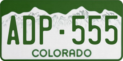 CO license plate ADP555