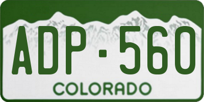 CO license plate ADP560