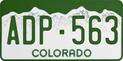 CO license plate ADP563