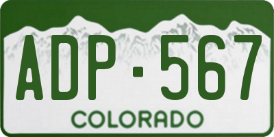 CO license plate ADP567