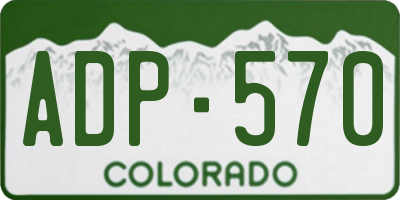 CO license plate ADP570