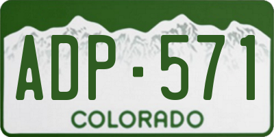 CO license plate ADP571