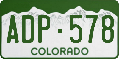 CO license plate ADP578