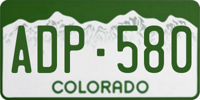 CO license plate ADP580