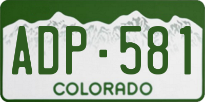 CO license plate ADP581