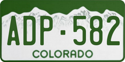 CO license plate ADP582