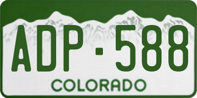 CO license plate ADP588