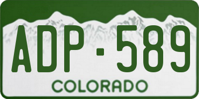CO license plate ADP589
