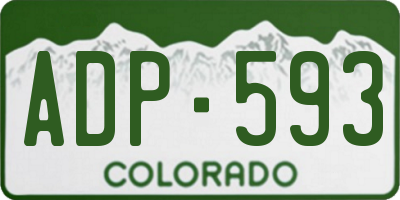 CO license plate ADP593